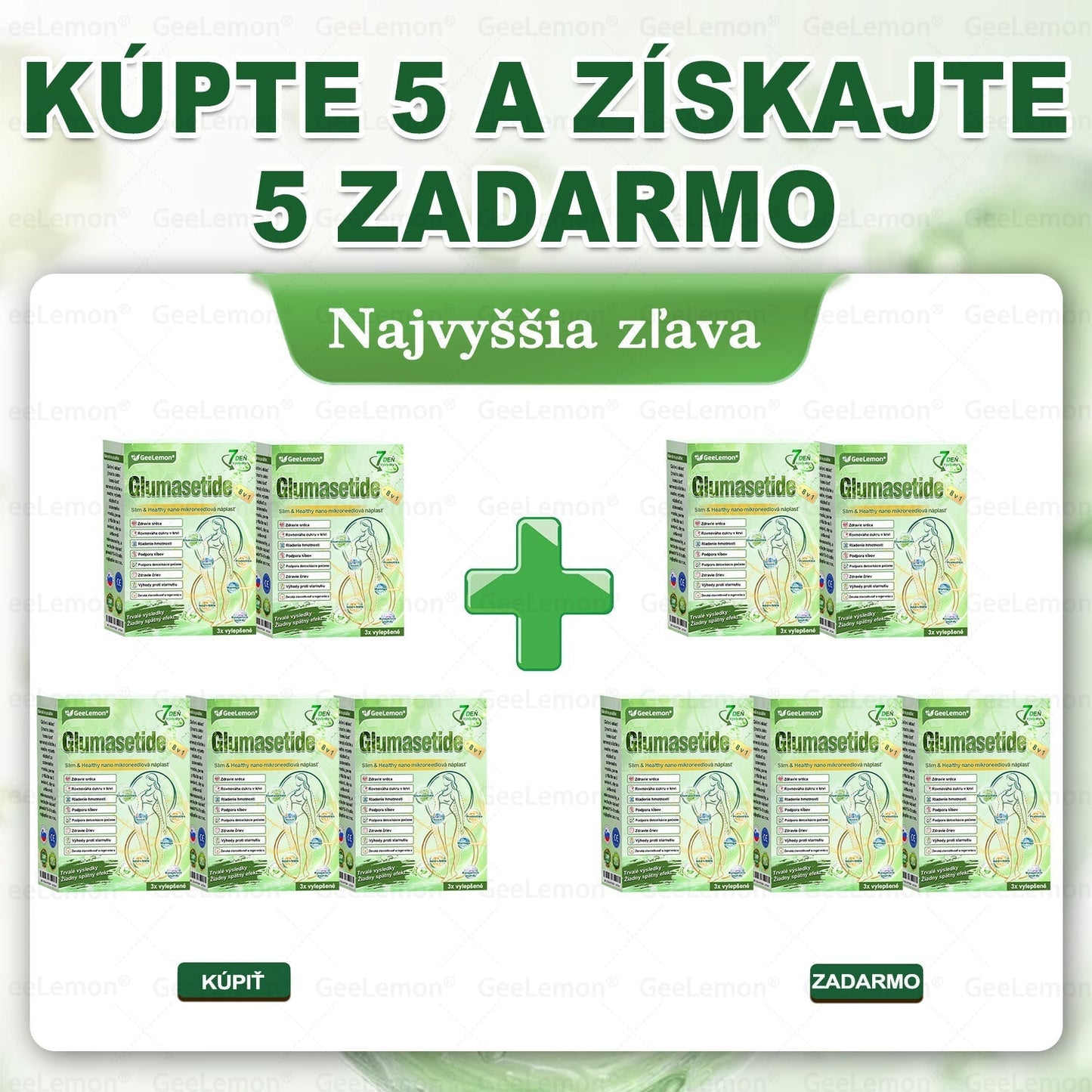 𝐆𝐞𝐞𝐋𝐞𝐦𝐨𝐧® 📌𝐆𝐥𝐮𝐦𝐚𝐬𝐞𝐭𝐢𝐝𝐚 8 v 1 Náplast s Nano Mikroihličkami na Chudnutie a Zdravie ✅ (Iba raz denne, viditeľné zmeny za 7 dní) Pre obezitu, kardiovaskulárne zdravie, cukrovku, spánkovú apneu, štítnu žľazu, črevné zdravie, kĺbové problémy a ďalšie