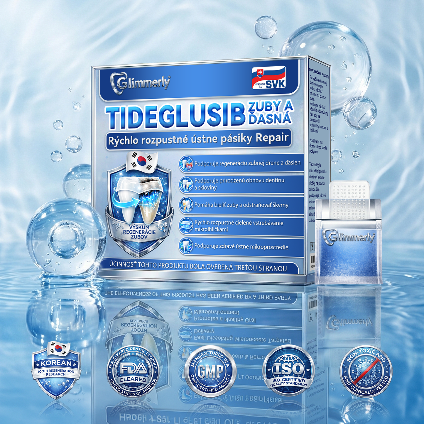 Guxar® Tideglusib ústne prúžky ✨ – aktivácia kmeňových buniek 🧬, regenerácia dentínu 💎, posilnenie skloviny ⚡, bielenie zubov ✨, zníženie citlivosti 💧, mikronáplasťové sérum na zuby a ďasná 💖, jemné každodenné používanie 🦷