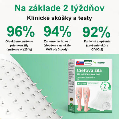 Twisma® VeinTarget – pokročilá mikro náplasť na kŕčové žily🩸 🔥 96 % klinicky preukázaná účinnosť ⚡ Viditeľné výsledky už za 7–14 dní 🌿 Jemná podporná starostlivosť pre ľahšie a uvoľnenejšie nohy 🦵💪