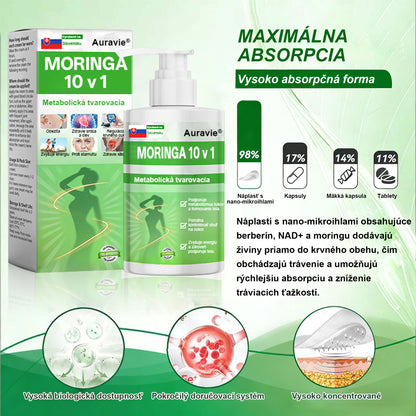 Auravie® Moringa 10-v-1 Metabolický tvarujúci krém 🌸 | Transdermálna náplasť na podporu regulácie telesnej hmotnosti | Kontrola apetítu 🍽️ | Podpora spaľovania tukov 🔥 | Formovanie a spevnenie tela ✨
