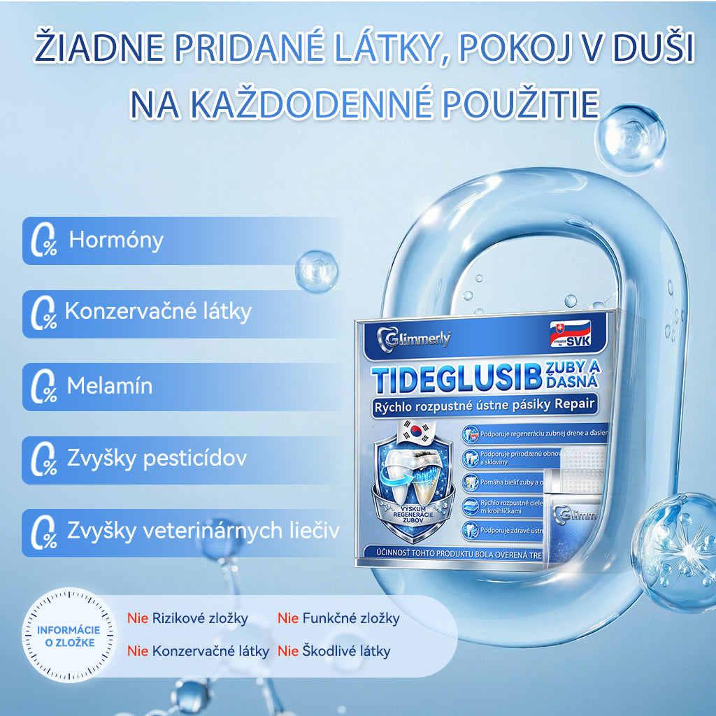 Guxar® Tideglusib ústne prúžky ✨ – aktivácia kmeňových buniek 🧬, regenerácia dentínu 💎, posilnenie skloviny ⚡, bielenie zubov ✨, zníženie citlivosti 💧, mikronáplasťové sérum na zuby a ďasná 💖, jemné každodenné používanie 🦷