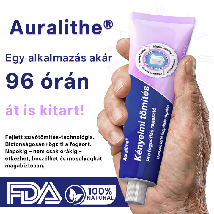 🦷 Auralithe® Comfort Seal Pro – 96 órás prémium fogsorragasztó ✅ stabil, kényelmes és csúszásmentes illeszkedéshez 💪