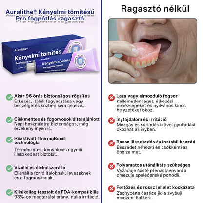 🦷 Auralithe® Comfort Seal Pro – 96 órás prémium fogsorragasztó ✅ stabil, kényelmes és csúszásmentes illeszkedéshez 💪