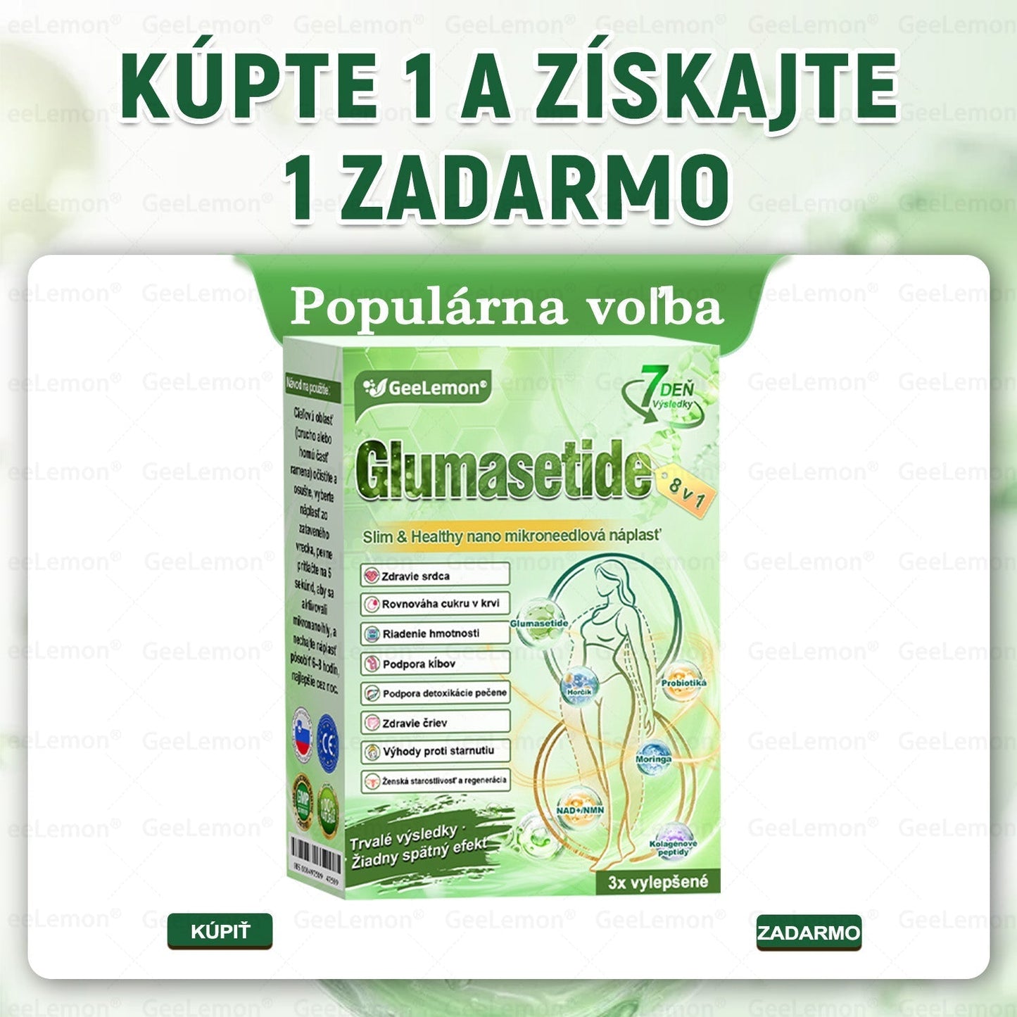 𝐆𝐞𝐞𝐋𝐞𝐦𝐨𝐧® 📌𝐆𝐥𝐮𝐦𝐚𝐬𝐞𝐭𝐢𝐝𝐚 8 v 1 Náplast s Nano Mikroihličkami na Chudnutie a Zdravie ✅ (Iba raz denne, viditeľné zmeny za 7 dní) Pre obezitu, kardiovaskulárne zdravie, cukrovku, spánkovú apneu, štítnu žľazu, črevné zdravie, kĺbové problémy a ďalšie 💪